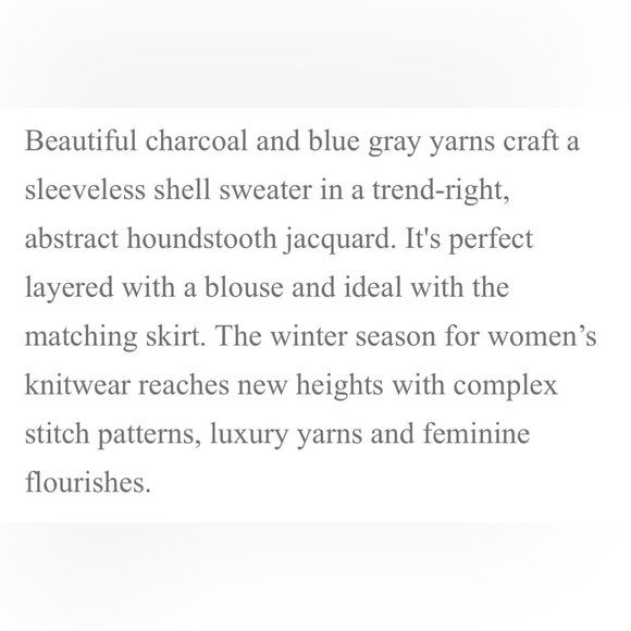 Etcetera NWT Houndstooth Sweater and Shell Set.  Size Medium. - Picture 4 of 16